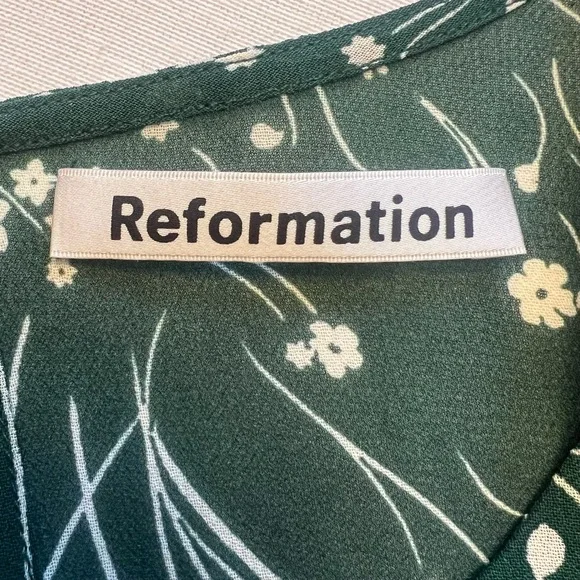 Reformation Green Floral Mini Dress - Picture 3 of 16